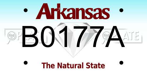 B0177A Arkansas License Plate