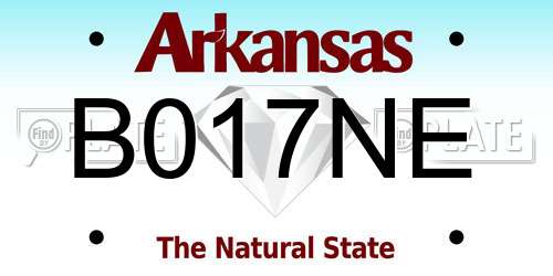 B017NE Arkansas License Plate
