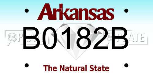 B0182B Arkansas License Plate