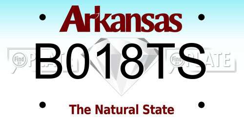 B018TS Arkansas License Plate