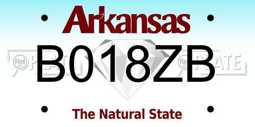 B018ZB Arkansas License Plate