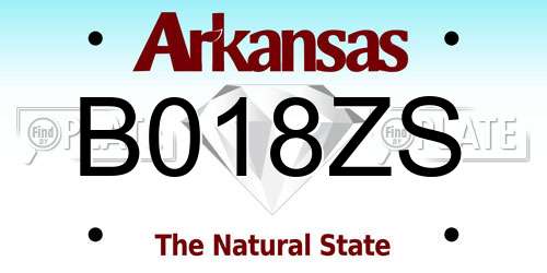 B018ZS Arkansas License Plate