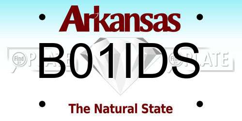 B01IDS Arkansas License Plate