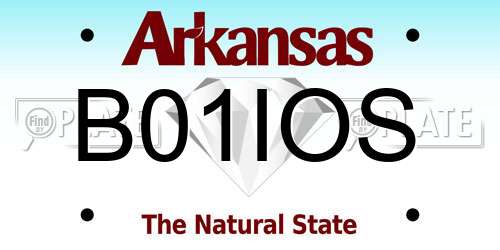 B01IOS Arkansas License Plate