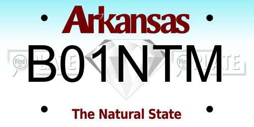 B01NTM Arkansas License Plate