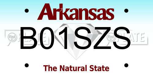 B01SZS Arkansas License Plate