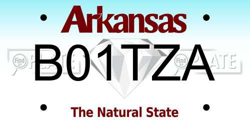 B01TZA Arkansas License Plate