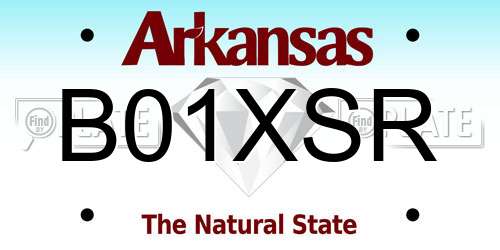 B01XSR Arkansas License Plate