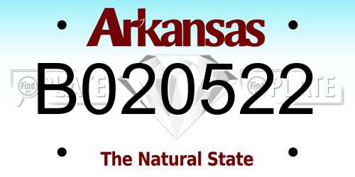 B020522 Arkansas License Plate