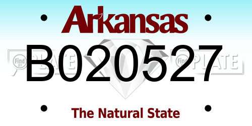 B020527 Arkansas License Plate