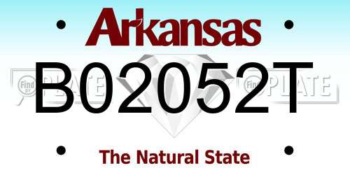 B02052T Arkansas License Plate
