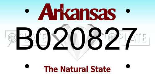 B020827 Arkansas License Plate