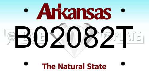 B02082T Arkansas License Plate
