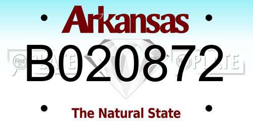 B020872 Arkansas License Plate