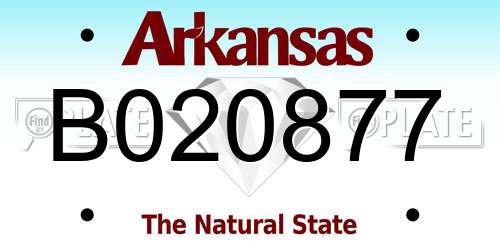 B020877 Arkansas License Plate