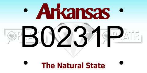 B0231P Arkansas License Plate