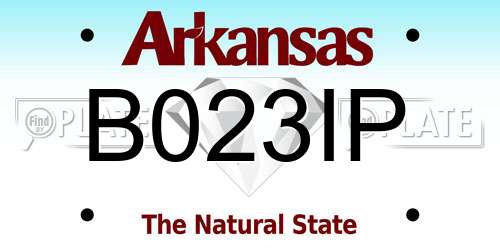 B023IP Arkansas License Plate