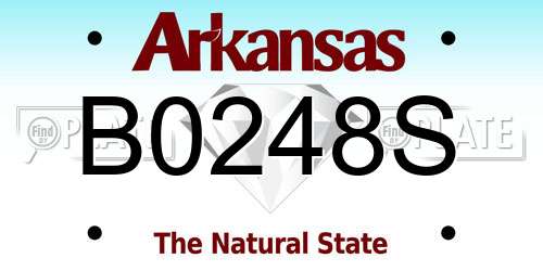 B0248S Arkansas License Plate