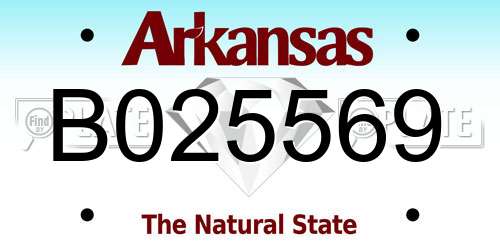 B025569 Arkansas License Plate