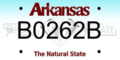 B0262B Arkansas License Plate
