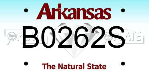 B0262S Arkansas License Plate
