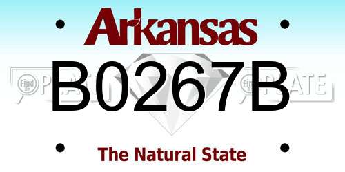 B0267B Arkansas License Plate