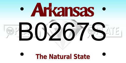 B0267S Arkansas License Plate