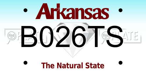B026TS Arkansas License Plate