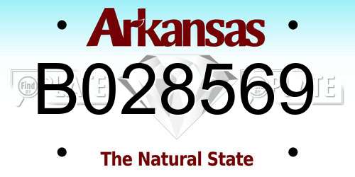 B028569 Arkansas License Plate