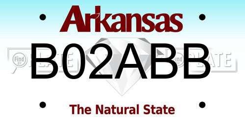 B02ABB Arkansas License Plate