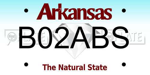 B02ABS Arkansas License Plate