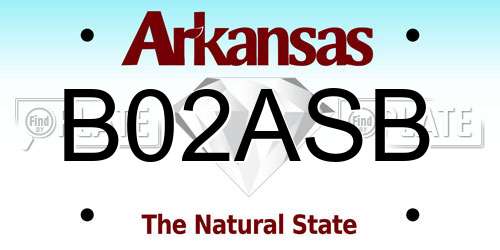 B02ASB Arkansas License Plate