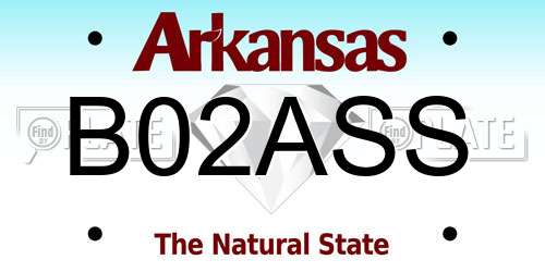 B02ASS Arkansas License Plate