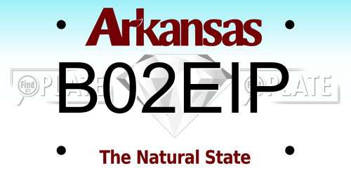 B02EIP Arkansas License Plate
