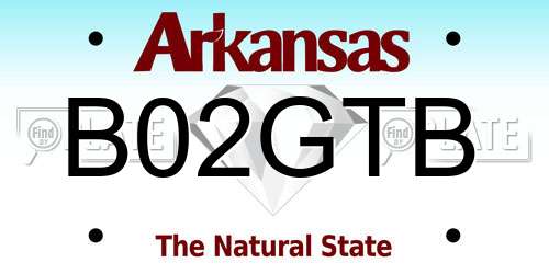 B02GTB Arkansas License Plate
