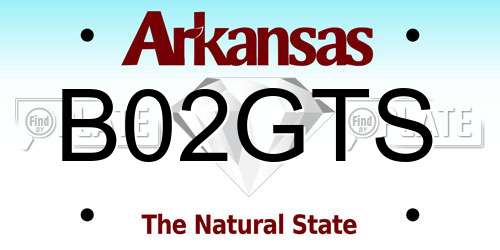 B02GTS Arkansas License Plate