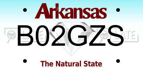 B02GZS Arkansas License Plate
