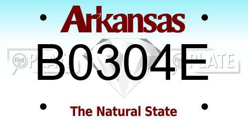 B0304E Arkansas License Plate