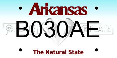 B030AE Arkansas License Plate