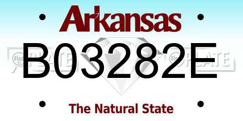 B03282E Arkansas License Plate
