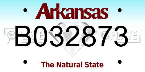 B032873 Arkansas License Plate