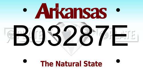 B03287E Arkansas License Plate