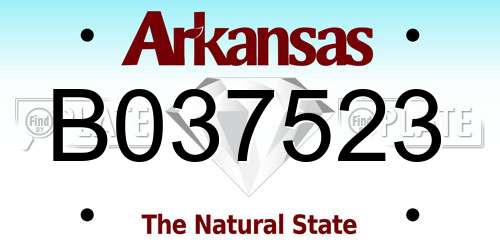 B037523 Arkansas License Plate