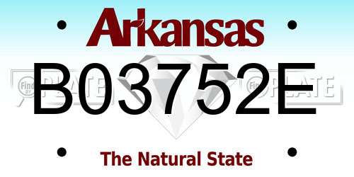 B03752E Arkansas License Plate