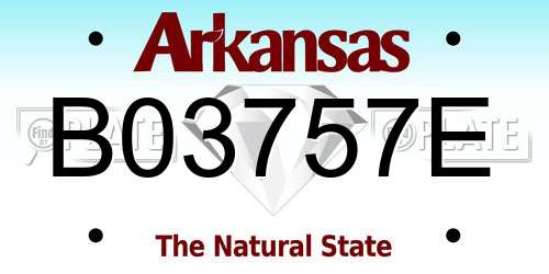 B03757E Arkansas License Plate