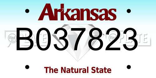 B037823 Arkansas License Plate
