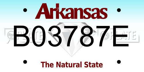 B03787E Arkansas License Plate