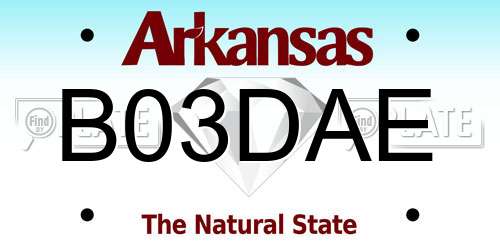 B03DAE Arkansas License Plate