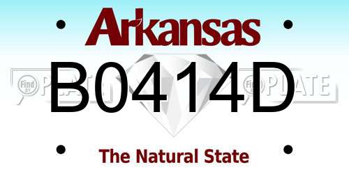 B0414D Arkansas License Plate