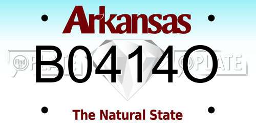 B0414O Arkansas License Plate